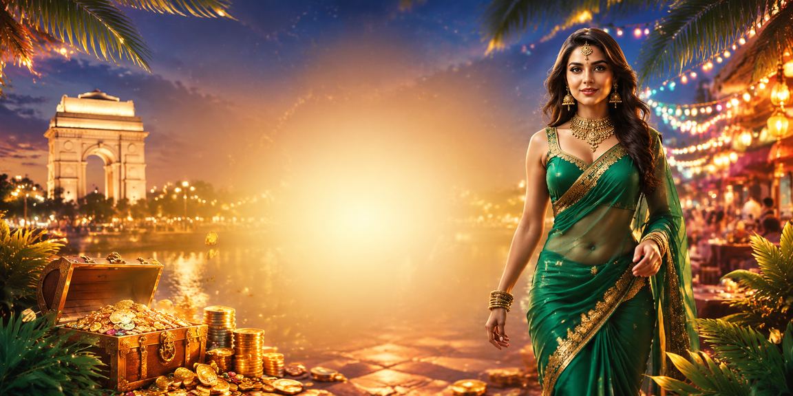 Delhi India Gate evening casino app use in traditional saree