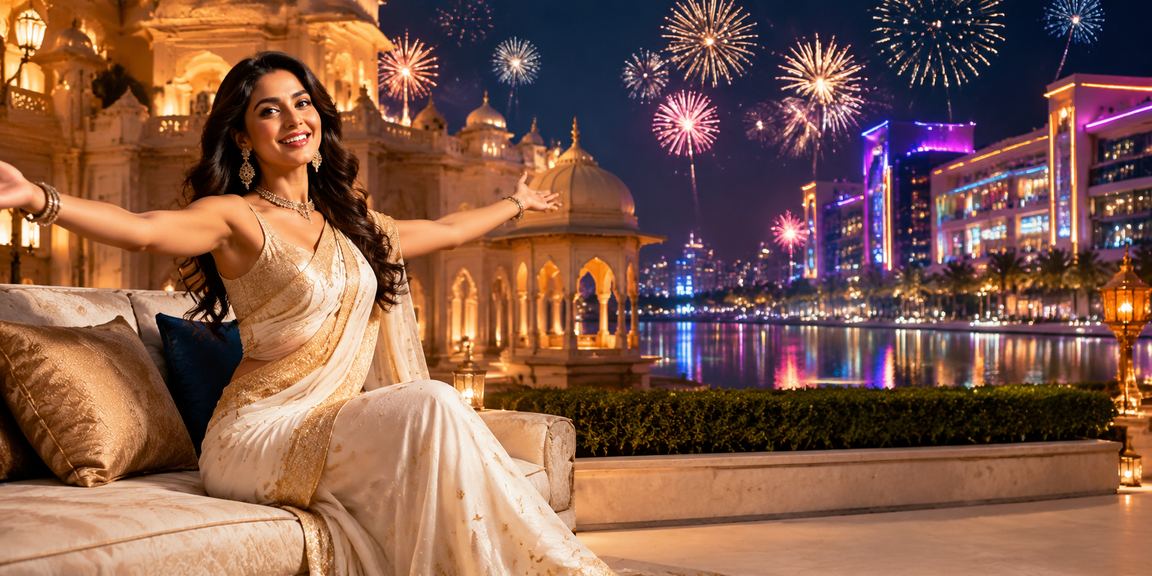 Indian woman playing baccarat in saree